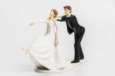 Çift düğün cake topper izole