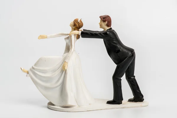 Çift düğün cake topper izole