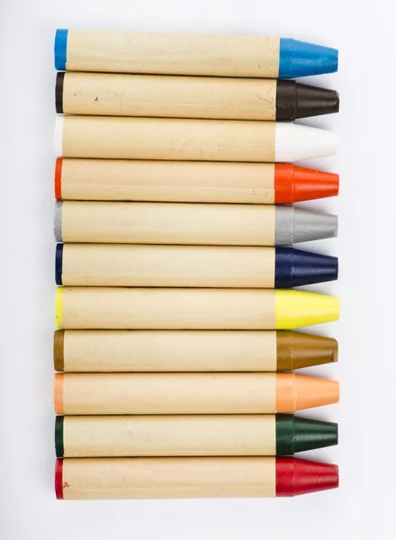 Lápices de color sobre fondo blanco de cerca — Foto de Stock