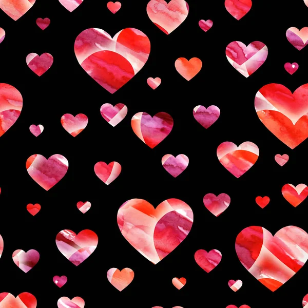 Happy Valentine Day Nahtlose Muster Mit Aquarell Für Ihre Romantischen — Stockfoto