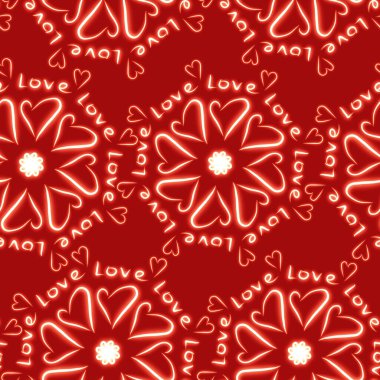 Soyut kalp çizimleriyle kusursuz bir romantik aşk modeli..