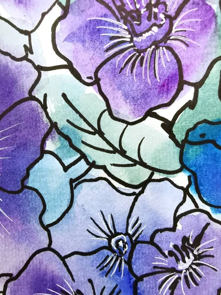 Floral background. Watercolor floral bouquet. Floral decorative