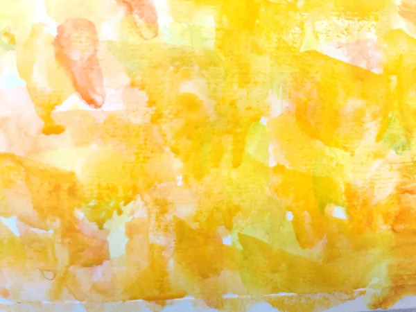 黄色の水彩画の背景抽象 — ストック写真