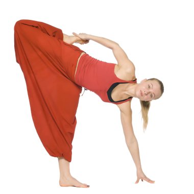 güzel kız yoga yaparken