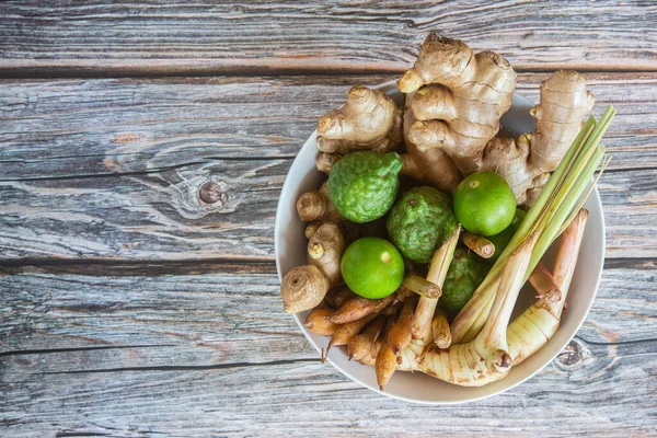 Ervas Tailandesas Incluem Muitos Tipos Como Gengibre Galangal Erva Cidreira — Fotografia de Stock