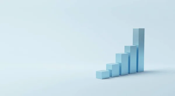 Blue Stair Step Growth Success Render Progress Way Forward Achievement — Stock Photo, Image