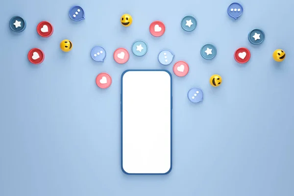 Blank Mobile Phone Social Network Icons Abstract Trendy Design Social — 图库照片