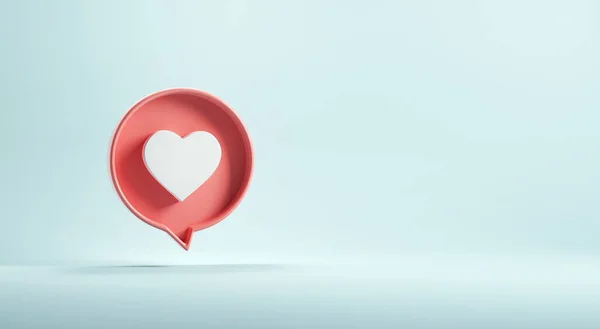 Valentine Day Concept Icon Social Media Notification Love Heart Icon — Stock Photo, Image