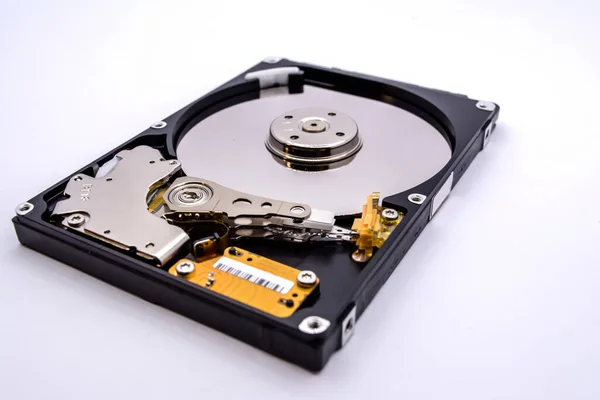 Internal Parts Hard Disk Isolated White Background Close Hard Disk — Stock Photo, Image
