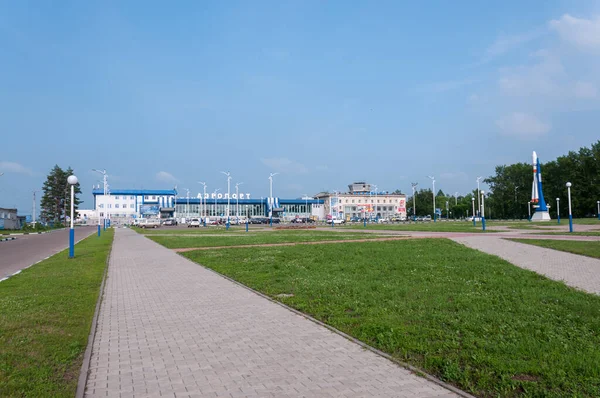 Rosja Blagoveshchensk Lipiec 2019 Budowa Lotniska Latem — Zdjęcie stockowe
