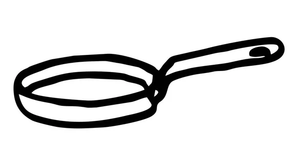 Icône Une Poêle Vaisselle Peinte Noir Blanc Sur Fond Blanc — Image vectorielle