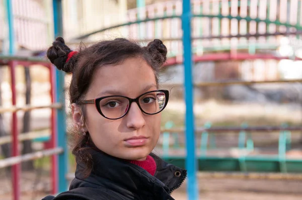 Portret Studentki Okularach — Zdjęcie stockowe