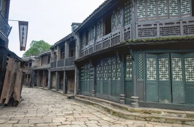 HENGDIAN, ZHEJIANG CHINA OCT 21 2020: Hengdians film stüdyosu için dünya stüdyosu, Hengdian stüdyosundaki geleneksel Çin ekranı dünyanın en büyük stüdyosu. Film endüstrisi için film çekme ekranı.