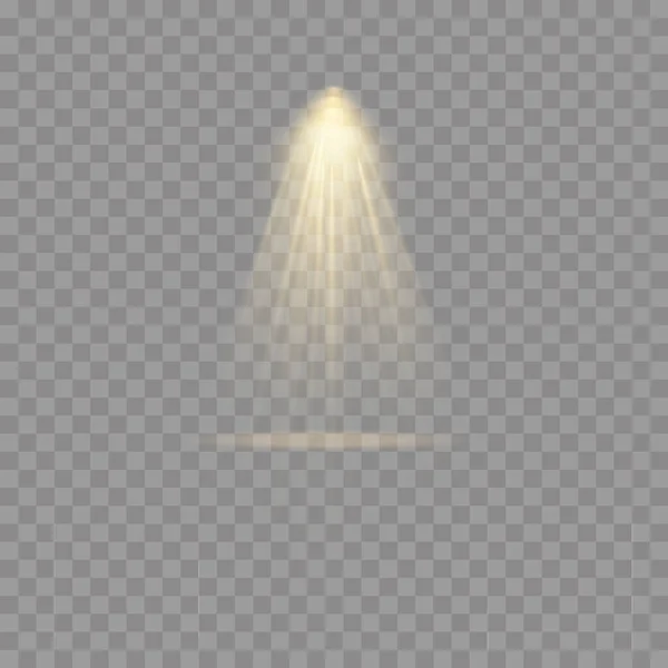 Προβολέας προβολέων, εφέ φωτός με κίτρινες ακτίνες — Διανυσματικό Αρχείο