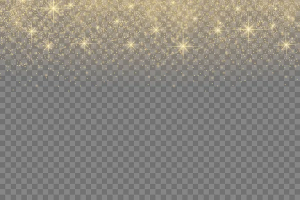 Partículas de polvo amarillo, chispas doradas, luces, estrellas — Archivo Imágenes Vectoriales