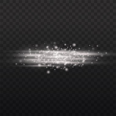 Yatay ışık ışınları, parlak beyaz çizgi, ışınlar.