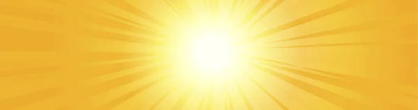 Rayos de sol, salida del sol, estrella, explosión de luz solar de verano. — Vector de stock