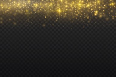 Sarı toz parçacıkları, altın kıvılcımlar, ışıklar, yıldız