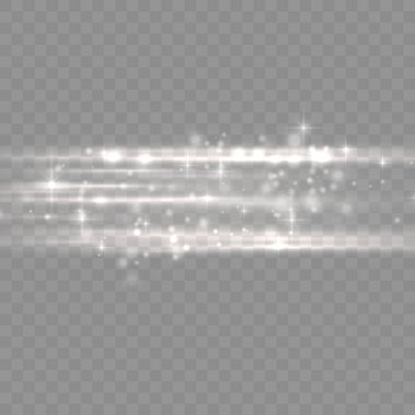 Yatay ışık ışınları, parlak beyaz çizgi, ışınlar.