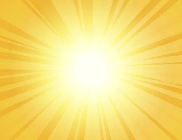 Ηλιαχτίδες, ανατολή, αστέρι, έκρηξη καλοκαιρινού ηλιακού φωτός. — Διανυσματικό Αρχείο