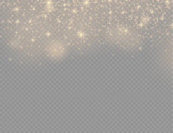 Žluté prachové částice, zlaté jiskry, světla, hvězda — Stock fotografie