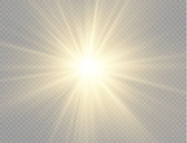 Işıklı yıldız patlaması, sarı güneş ışınları. 
