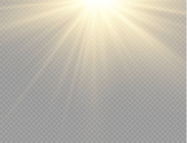 Parlak patlamalı güneş ışığı, parlak güneş ışınları.