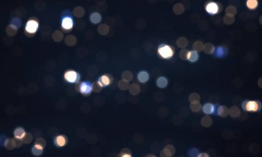 Renkli ışıkları olan şenlikli mavi arkaplan bokeh