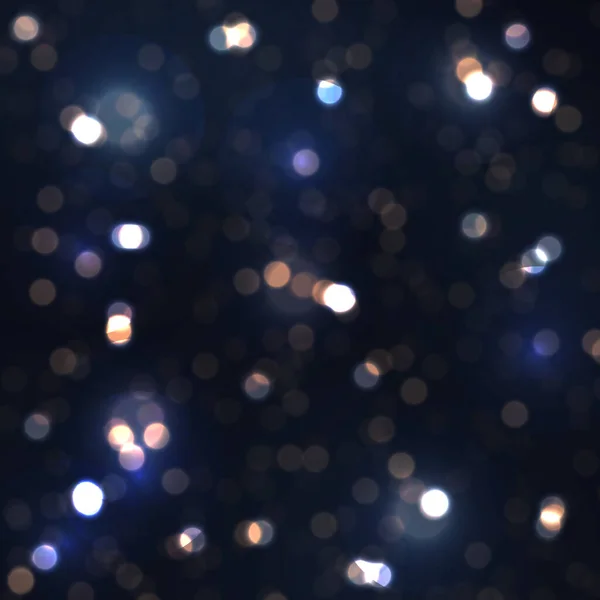 カラフルなライトでお祭りのような青の背景｜bokeh — ストックベクタ