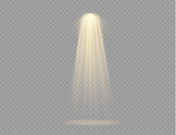 점 광 프로젝터, 황색 광선에 의한 빛 효과 — 스톡 벡터