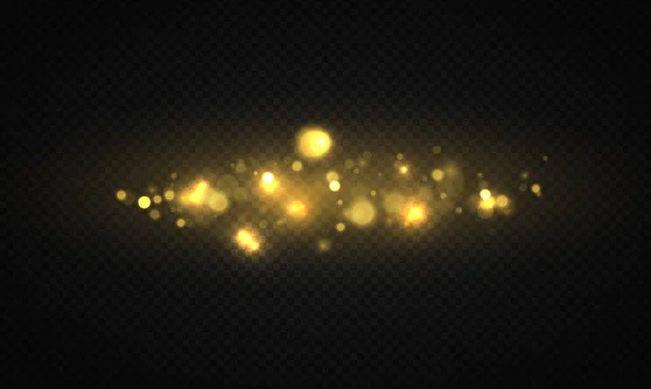 Luz que brilla luces bokeh brillantes, partículas de polvo — Vector de stock