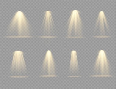 Spotlight projektör, sarı ışınlı ışık efekti