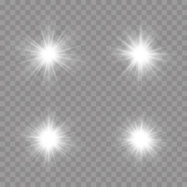 Işıklı yıldız patlaması, beyaz güneş ışınları. 