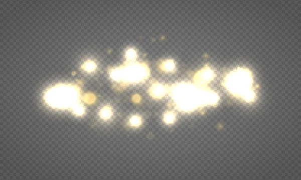Işık parlayan bokeh ışıkları, toz parçacıkları — Stok Vektör