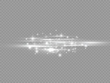 Yatay ışık ışınları, parlak beyaz çizgi, ışınlar.