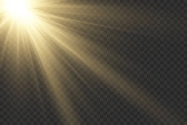 Parlak patlamalı güneş ışığı, parlak güneş ışınları.