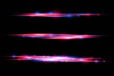 Kırmızı, mavi lazer ışınları, yatay ışık çizgisi. 