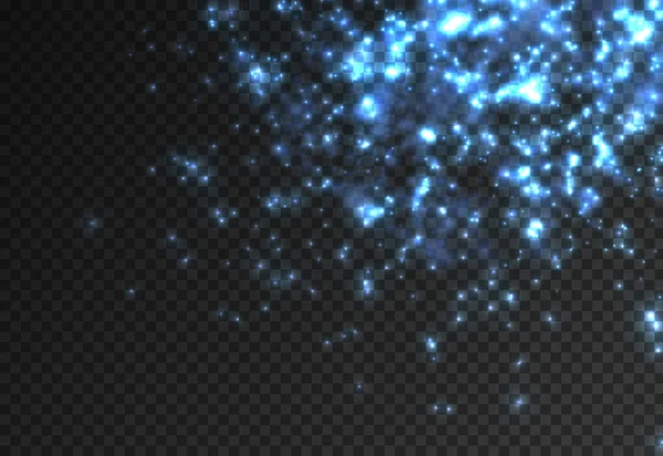 Polvo de estrella brillante azul neón, luz intermitente. — Archivo Imágenes Vectoriales