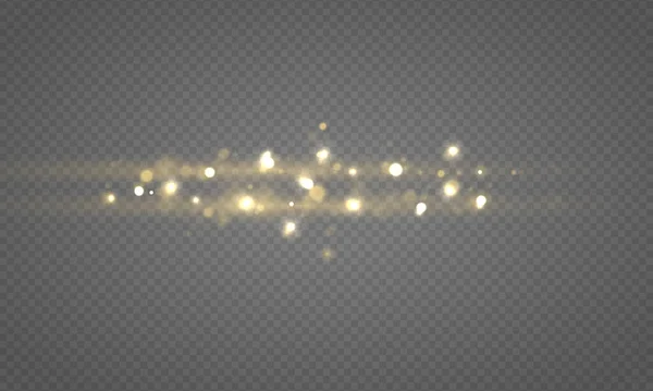 Işık parlayan bokeh ışıkları, toz parçacıkları — Stok Vektör
