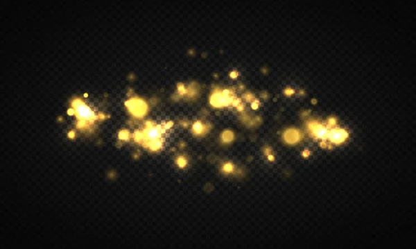 Lumières de bokeh lumineuses, particules de poussière — Image vectorielle