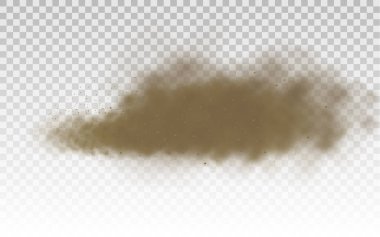 Uçan kum, kahverengi toz bulutu, rüzgar, kum fırtınası.