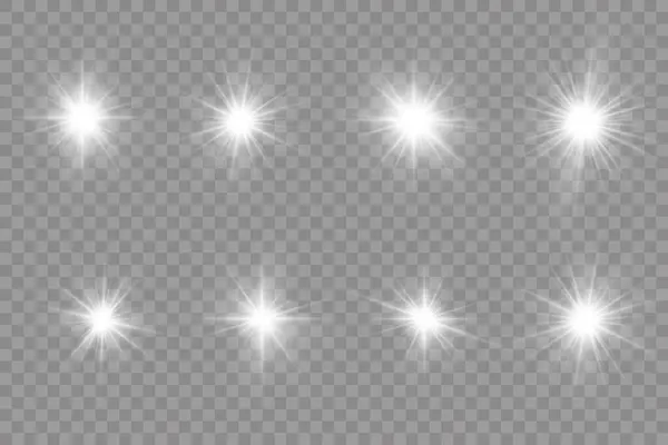 Stern platzt vor Licht, weiße Sonnenstrahlen. — Stockfoto