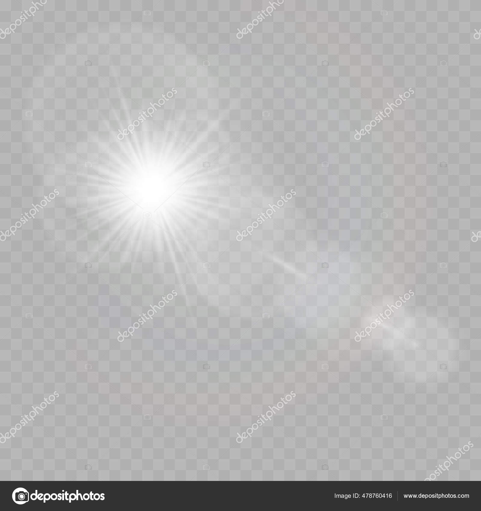 Shining glare rays, lens flare, sun flare. Stock Photo by