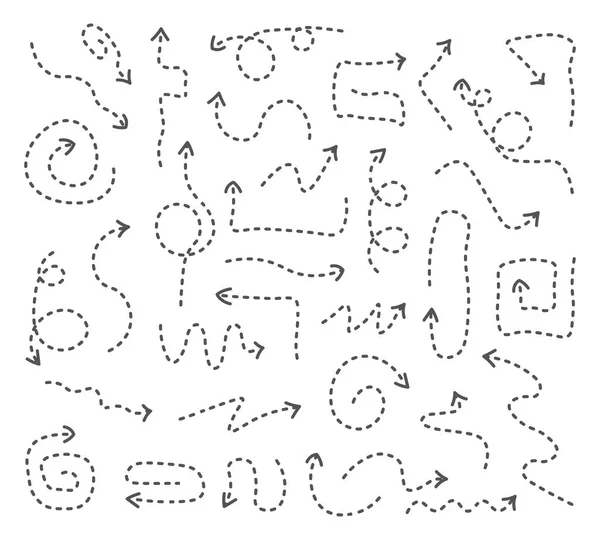 Elle çizilmiş noktalı ok kümesi.