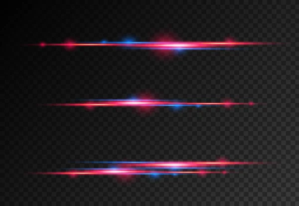 Rode, blauwe laserstralen, horizontale lichtstralen. — Stockfoto