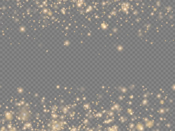 Κίτρινες σπίθες σκόνης, λάμψη αστεριών, εφέ φωτός. — Φωτογραφία Αρχείου