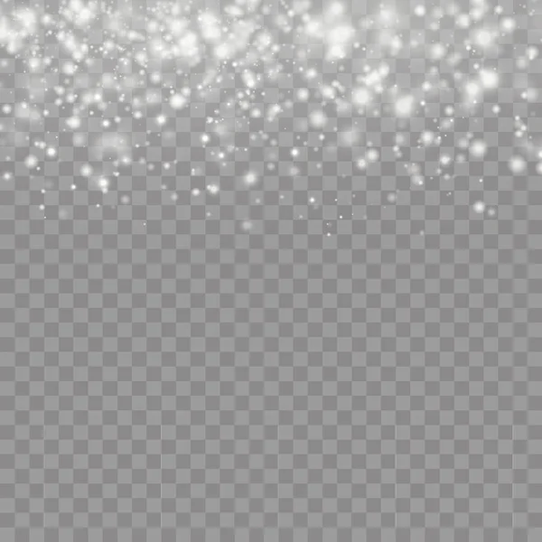 Partículas de polvo blanco, brillo, luces de brillo, estrella. — Vector de stock