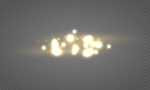 Luz que brilla luces bokeh brillantes, partículas de polvo — Vector de stock