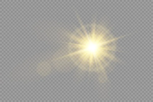 Étoile brillante jaune, soleil doré. — Image vectorielle
