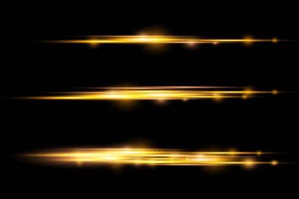 Horizontale lichtstralen, gele lijn, laserstralen. — Stockfoto